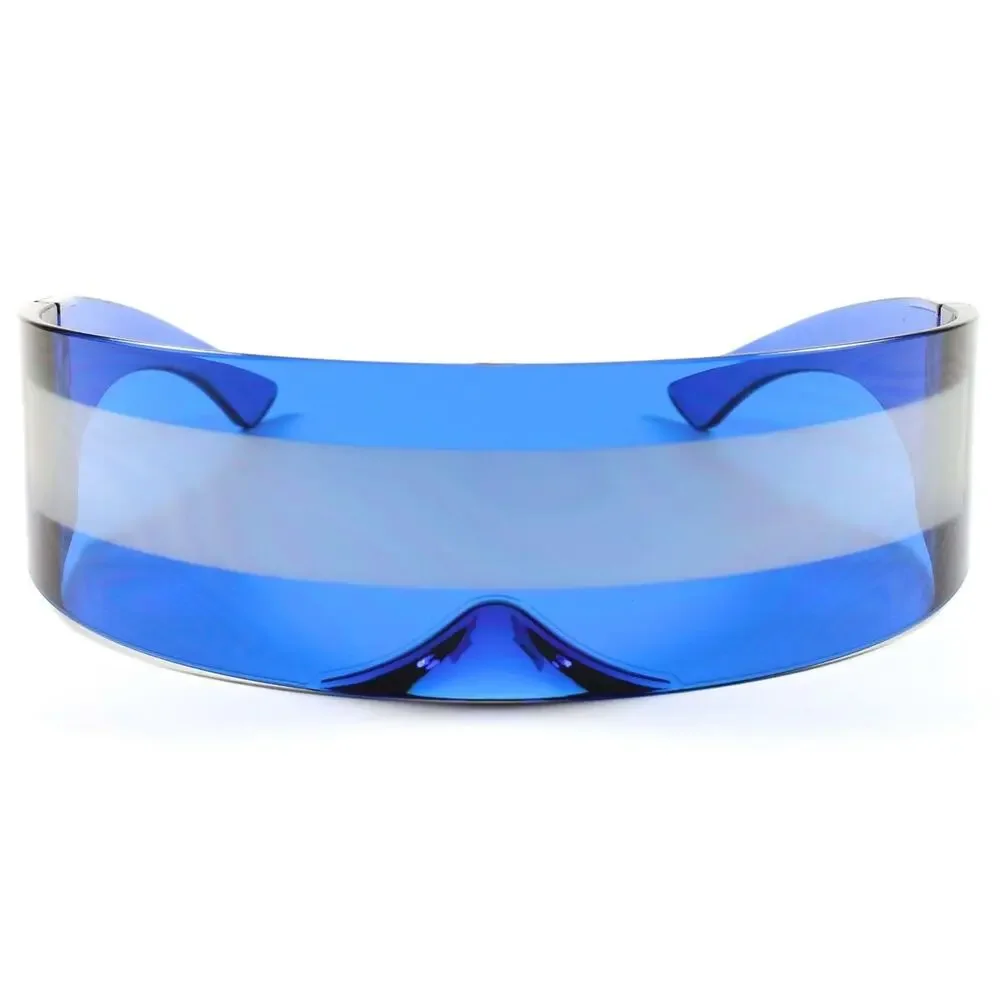 Space Robot Party Rave Anime Costume Cosplay Futuristic Novelty Blue Sun Glasses
